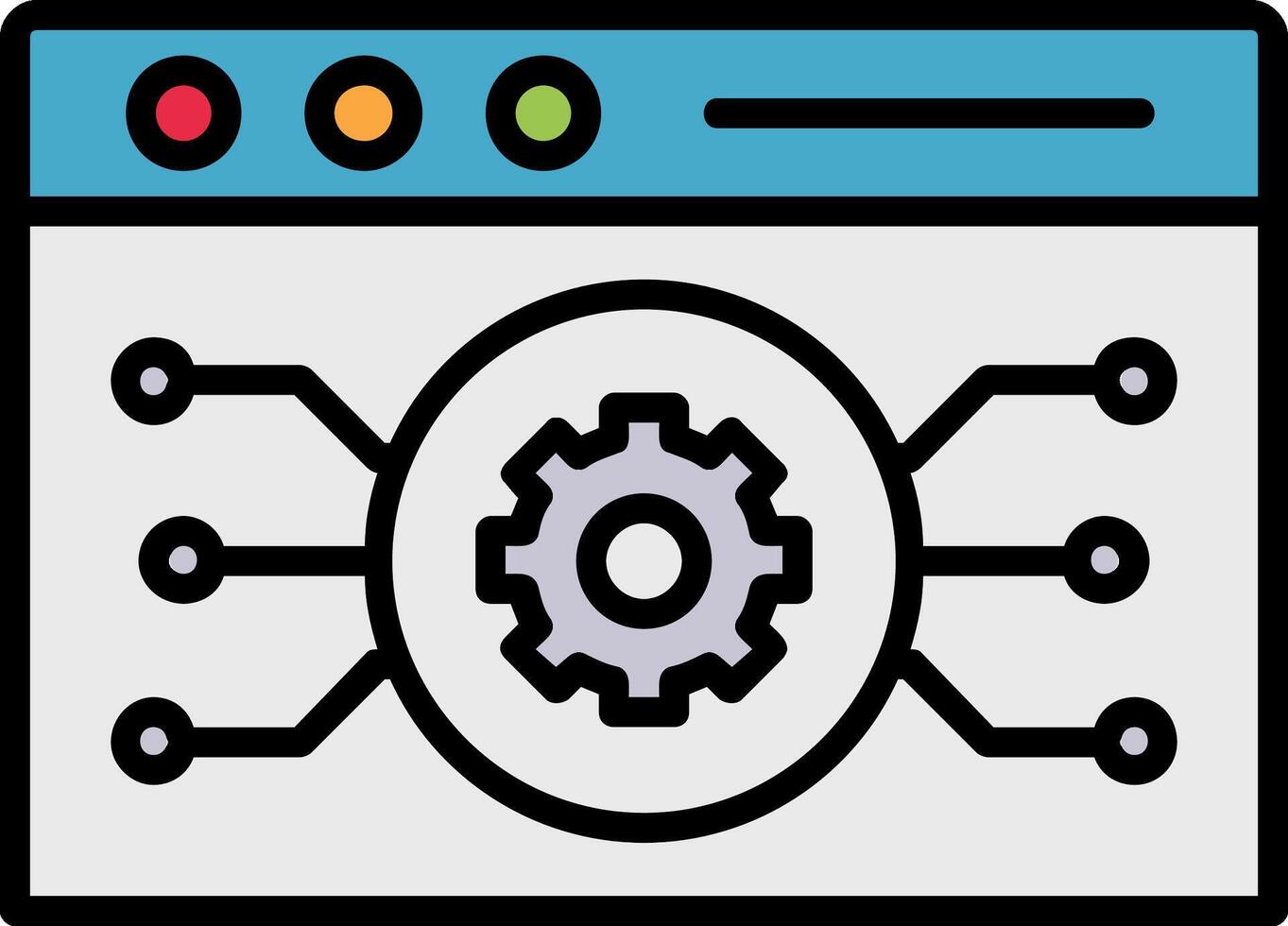 Website Algorithm Line Filled Icon vector