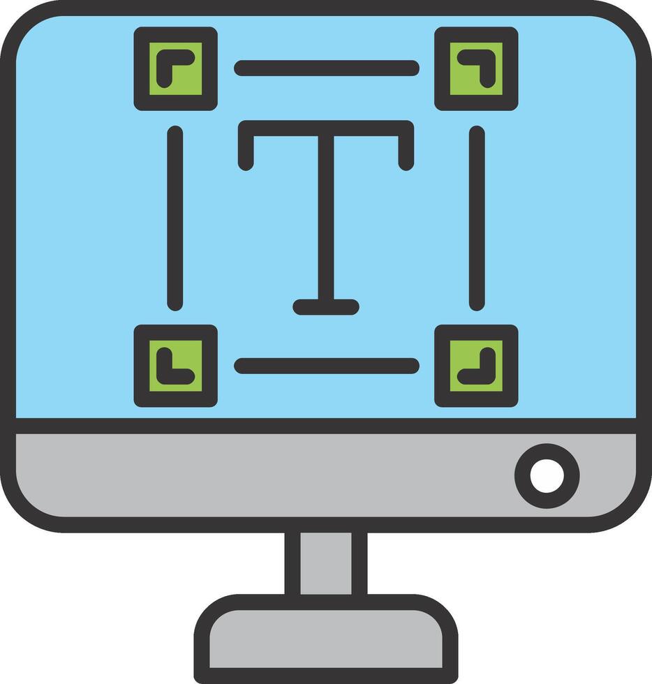 Typography Line Filled Icon vector