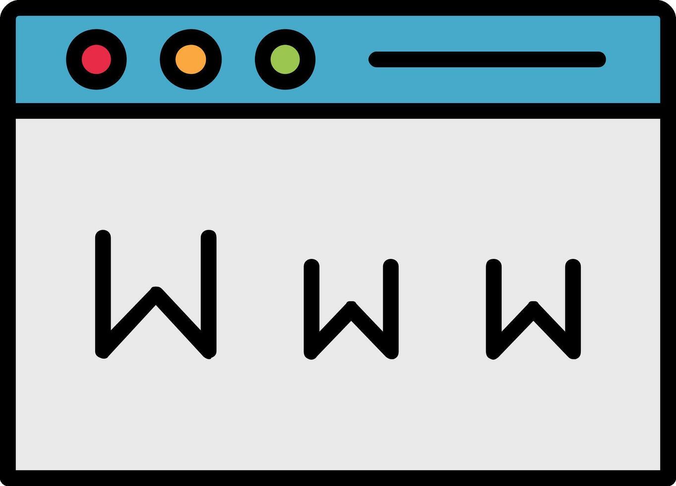 Www Line Filled Icon vector