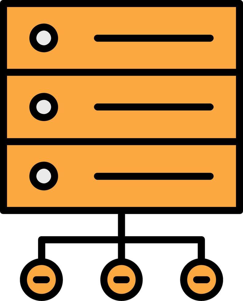 Database Network Line Filled Icon vector