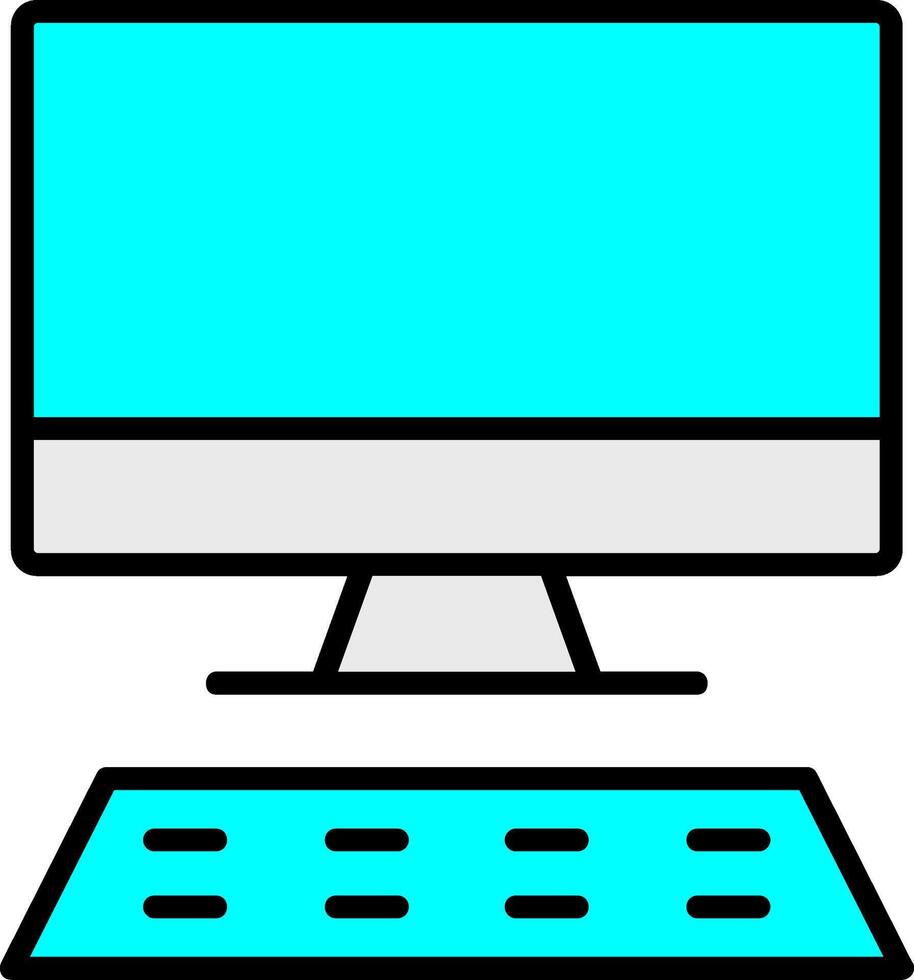 Desktop Line Filled Icon vector