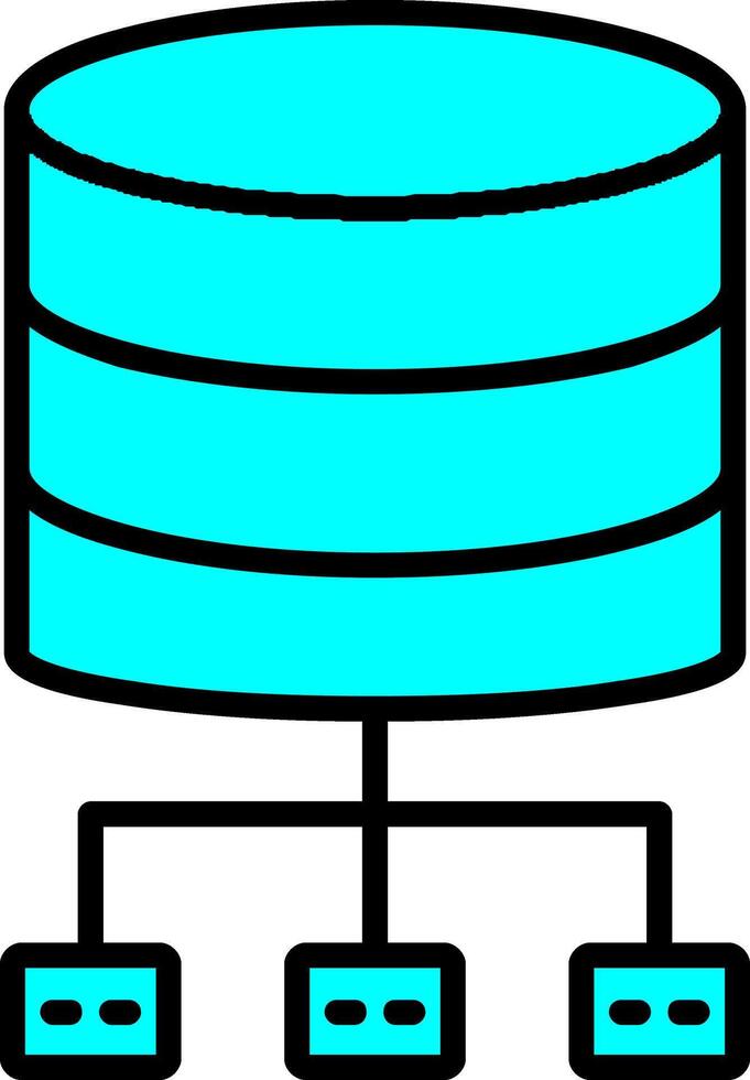 Database Architecture Line Filled Icon vector