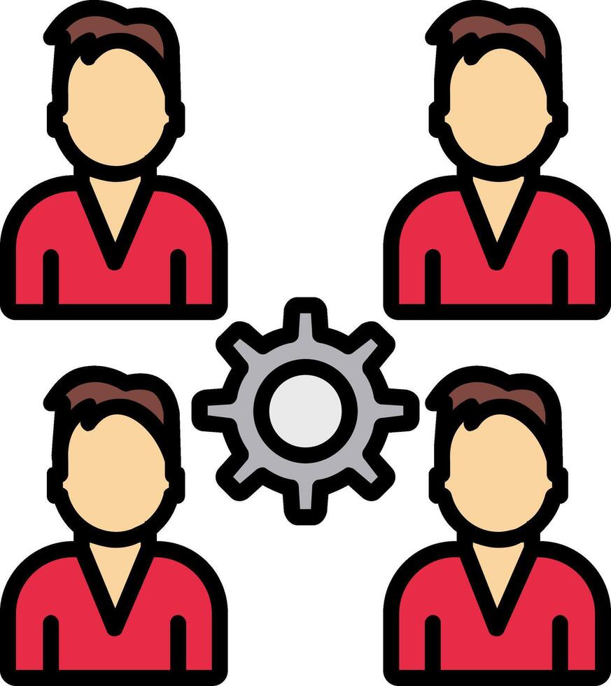 Pro Group Team Line Filled Icon vector