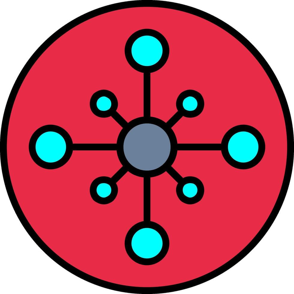 Network Hub Line Filled Icon vector