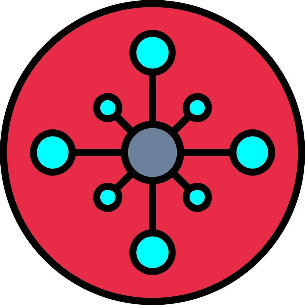 Network Hub Line Filled Icon vector