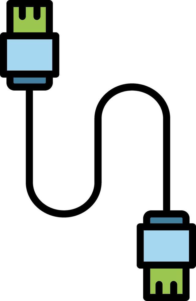 base de datos cable línea lleno icono vector