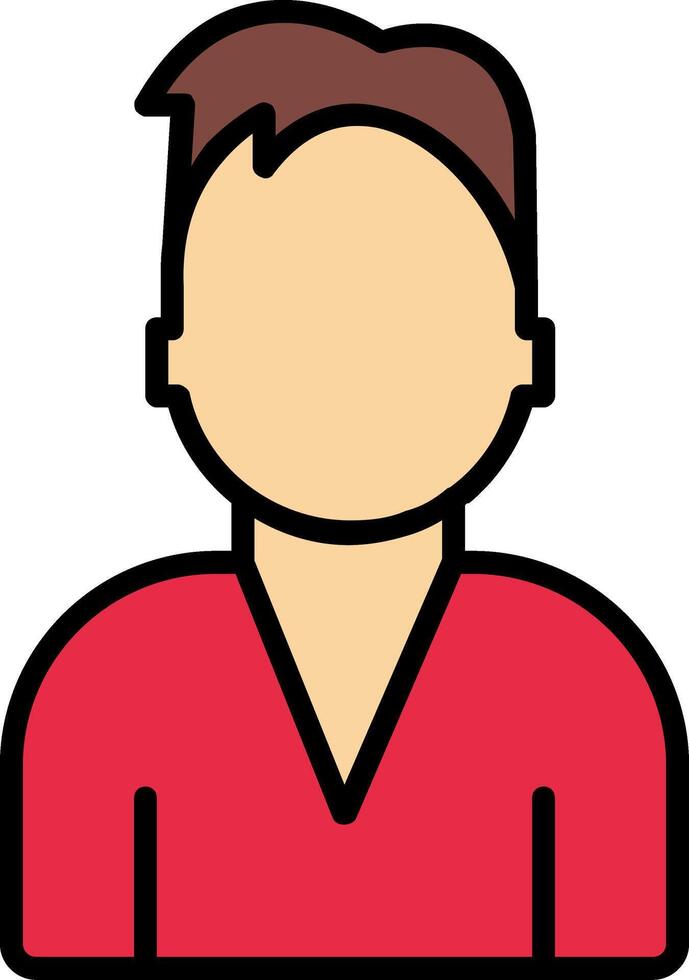 Person Avatar Line Filled Icon vector