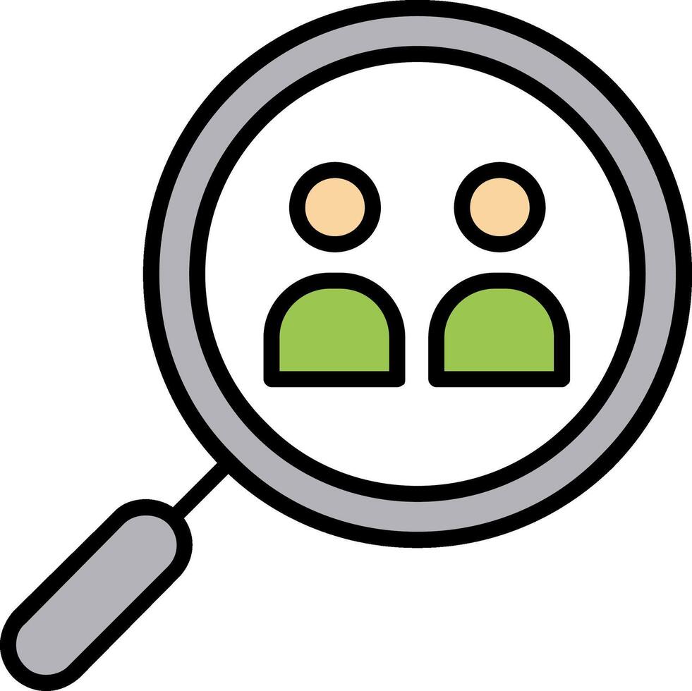 Search Team Line Filled Icon vector