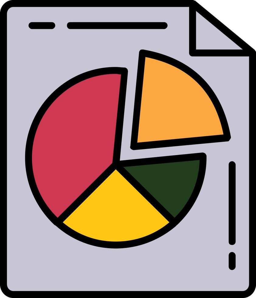 icono lleno de línea de gráfico circular vector