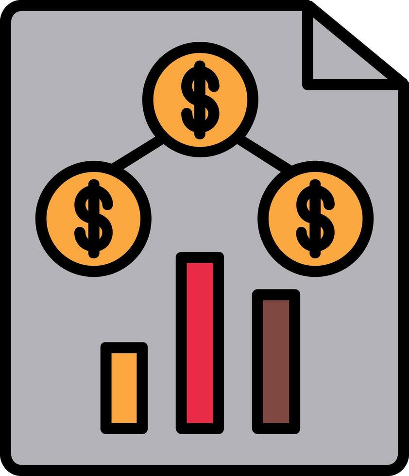 Money Analysis Line Filled Icon vector