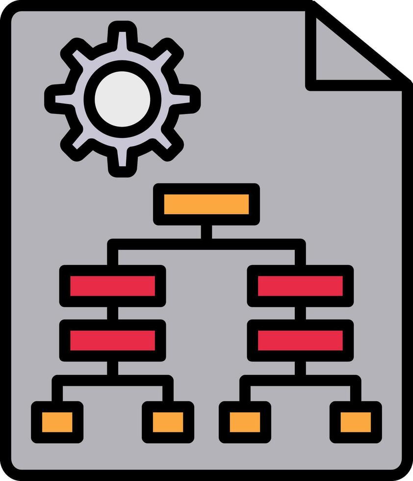Business Hierarchy Line Filled Icon vector