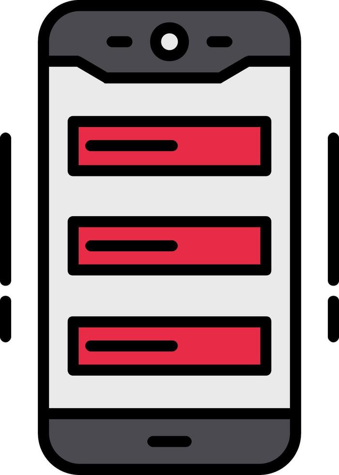Mobile Work Line Filled Icon vector