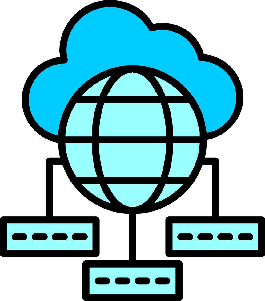 Data Sumit Line Filled Icon vector