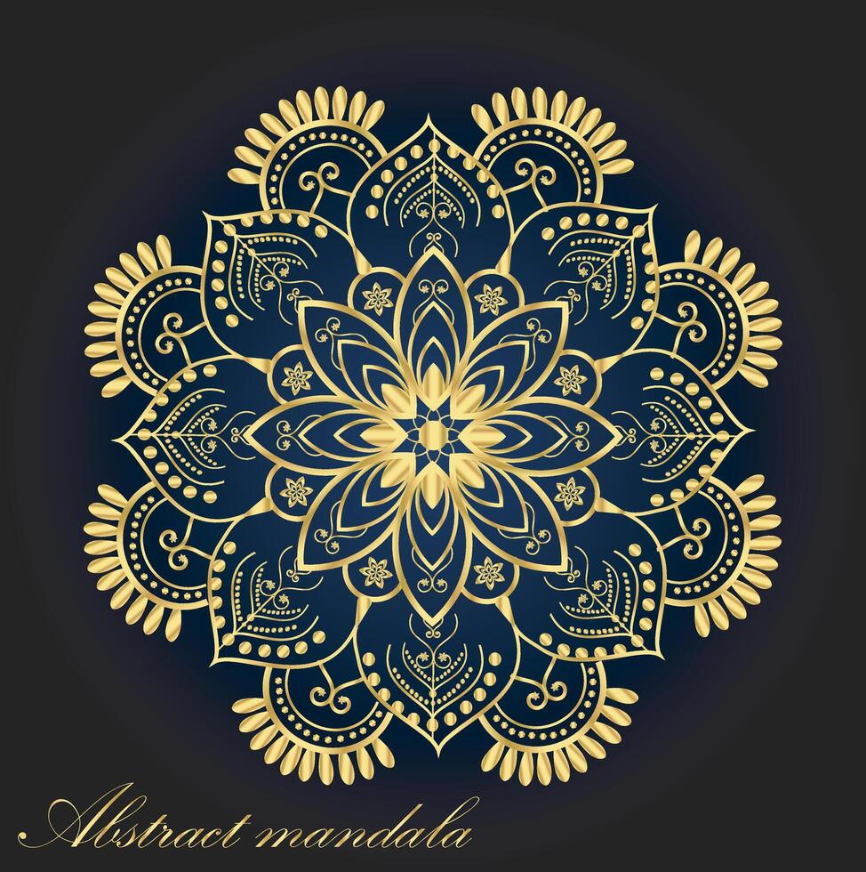 Abstract golden ornament and flower mandala vector