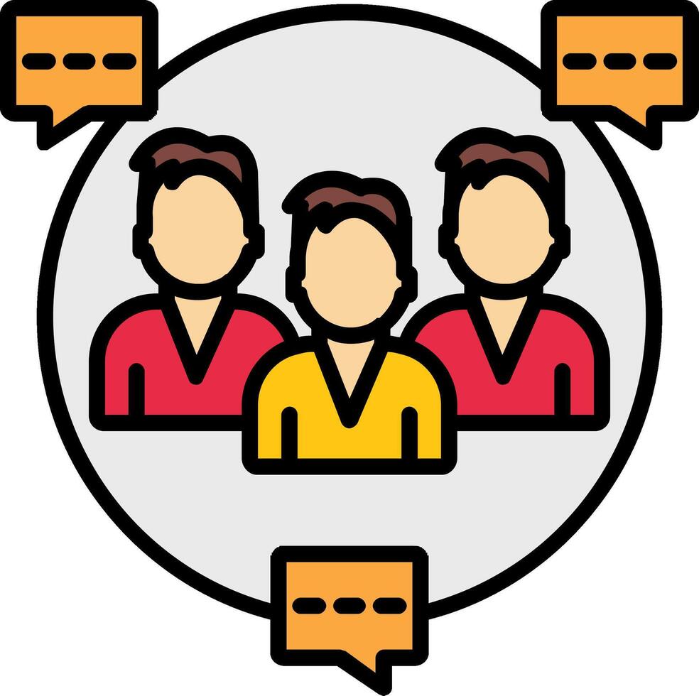 Seo Group Chat Line Filled Icon vector