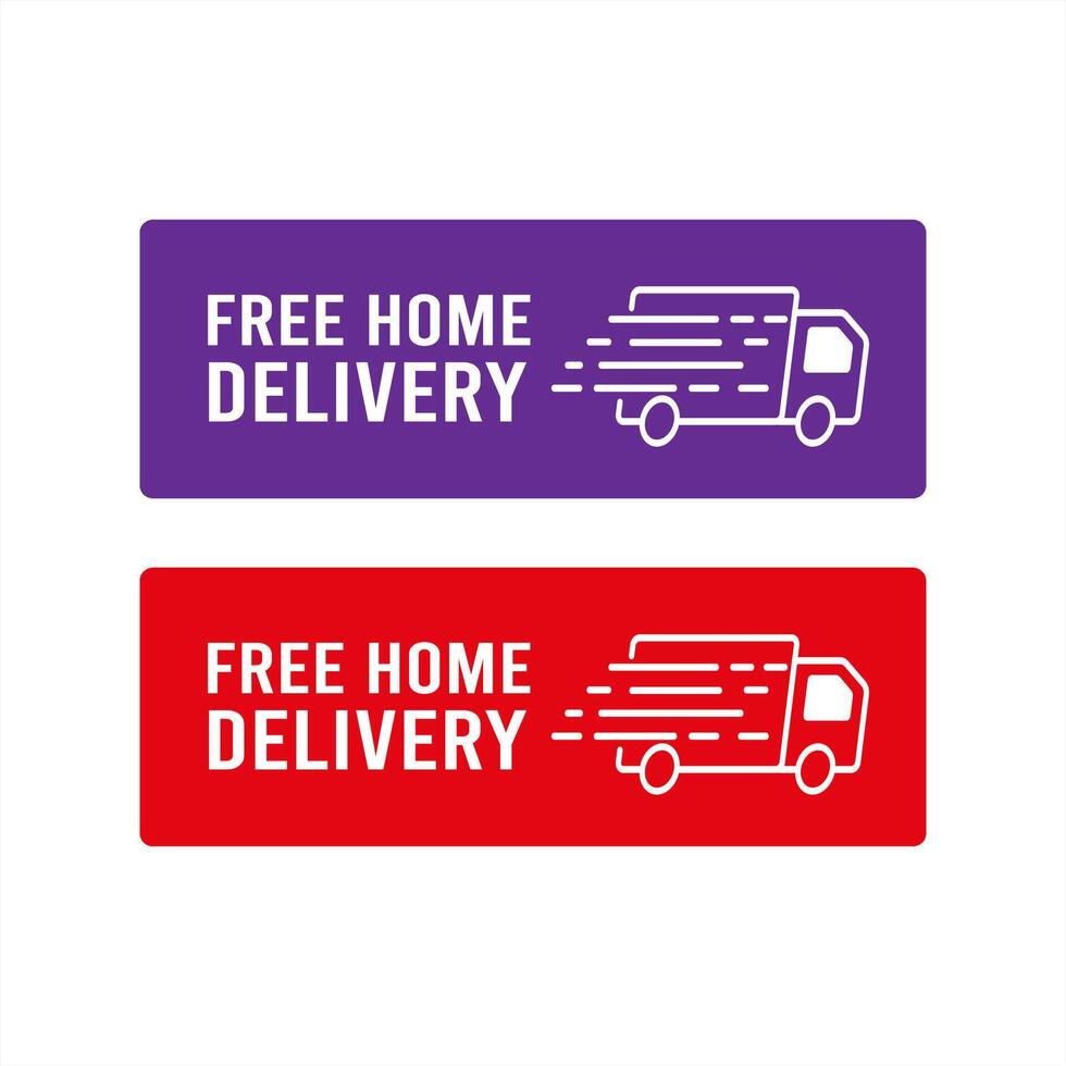 Free shipping logo and trust badge icon. Free Home Delivery badges, icon and logo vector