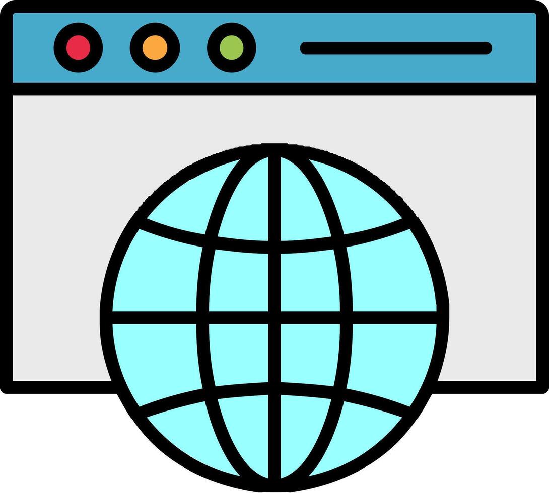 Web Browser Line Filled Icon vector