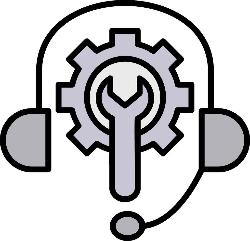 Tech Support Line Filled Icon vector