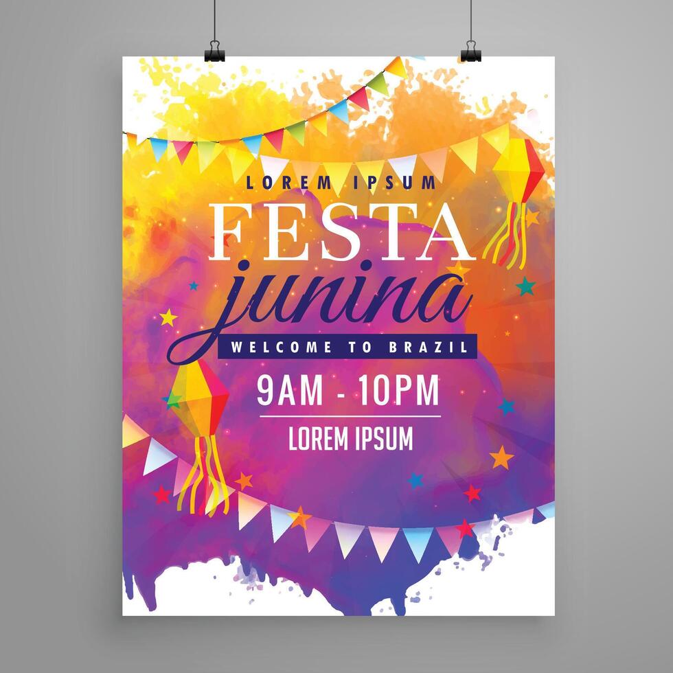 festa junina fiesta celebracion invitación volantes diseño vector