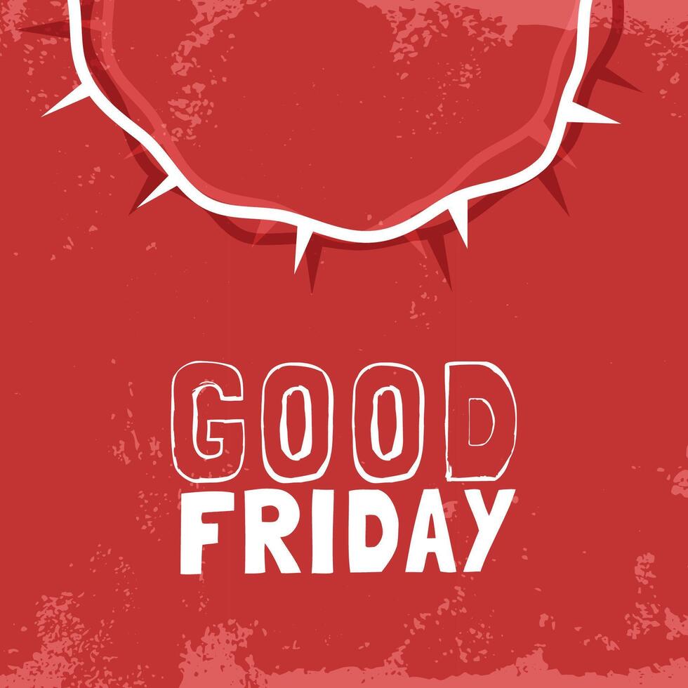 grungy style good friday cultural background with crown design vector
