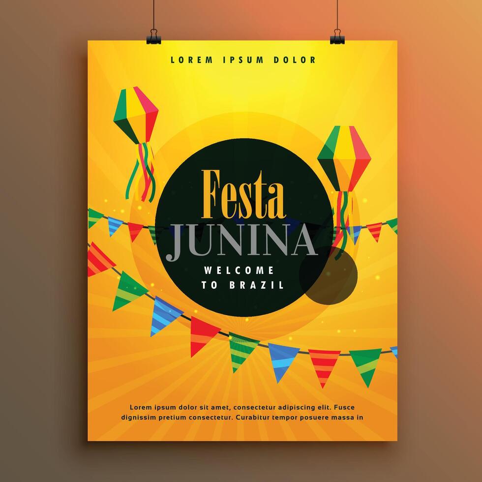 festa junina invitation poster design template vector