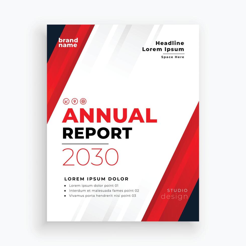 elegante anual reporte rojo folleto diseño para profesional documento o libro vector