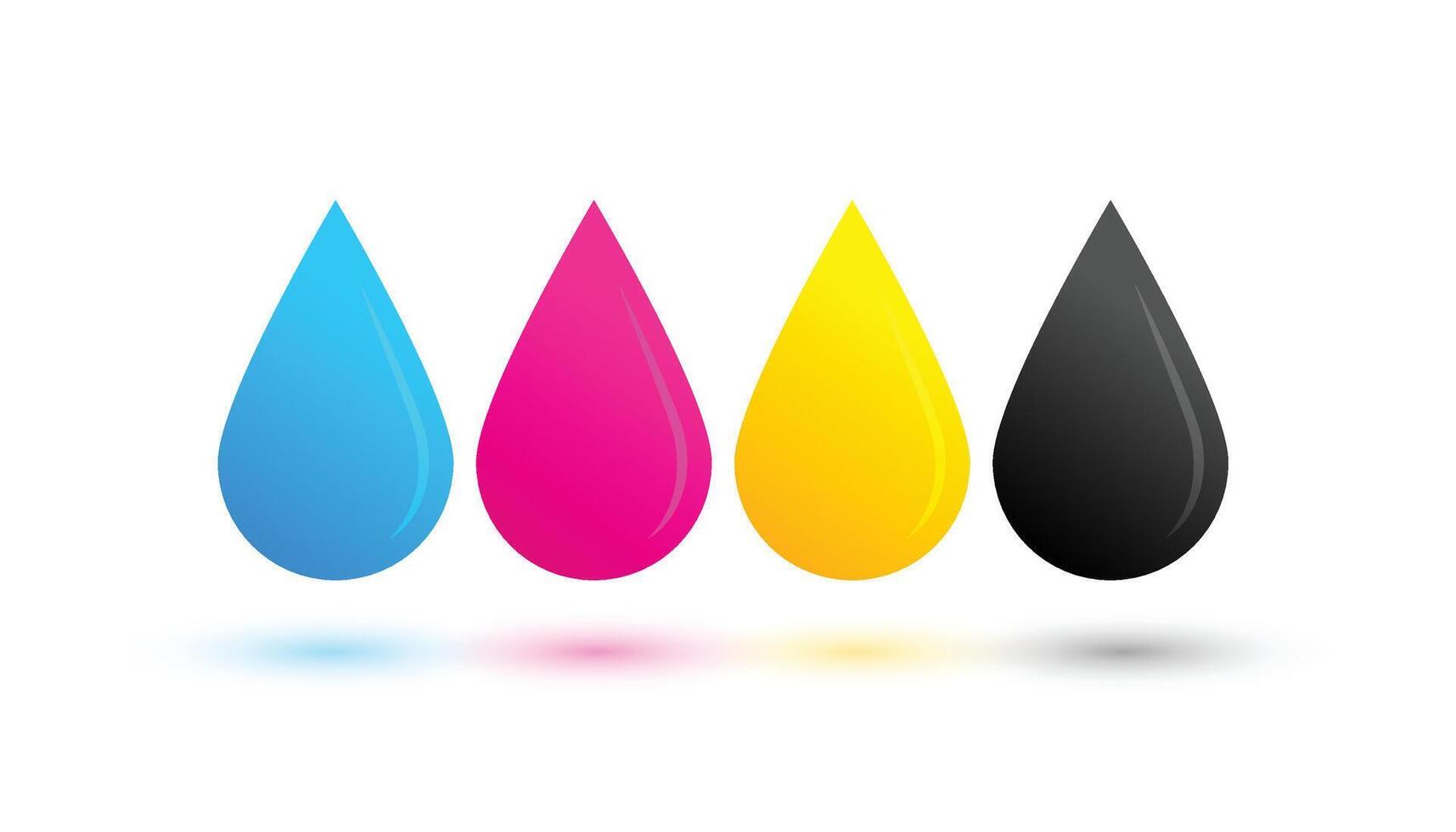 abstract cmyk colors droplet background with shadow effect vector