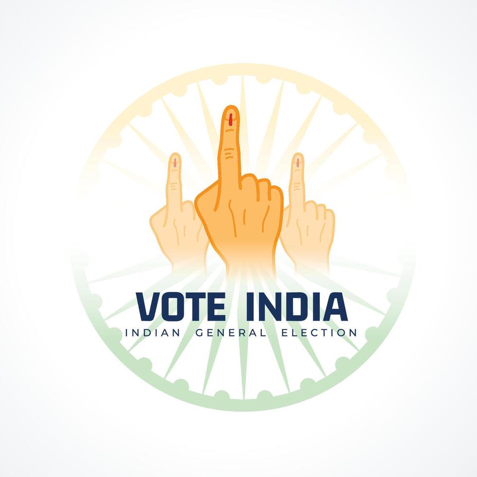 indio votantes día antecedentes con ashoka chakra diseño vector