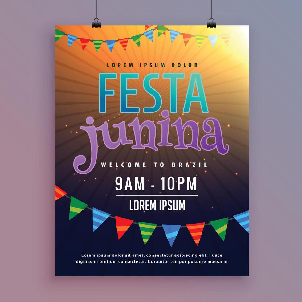 invitation background for festa junina festival design vector