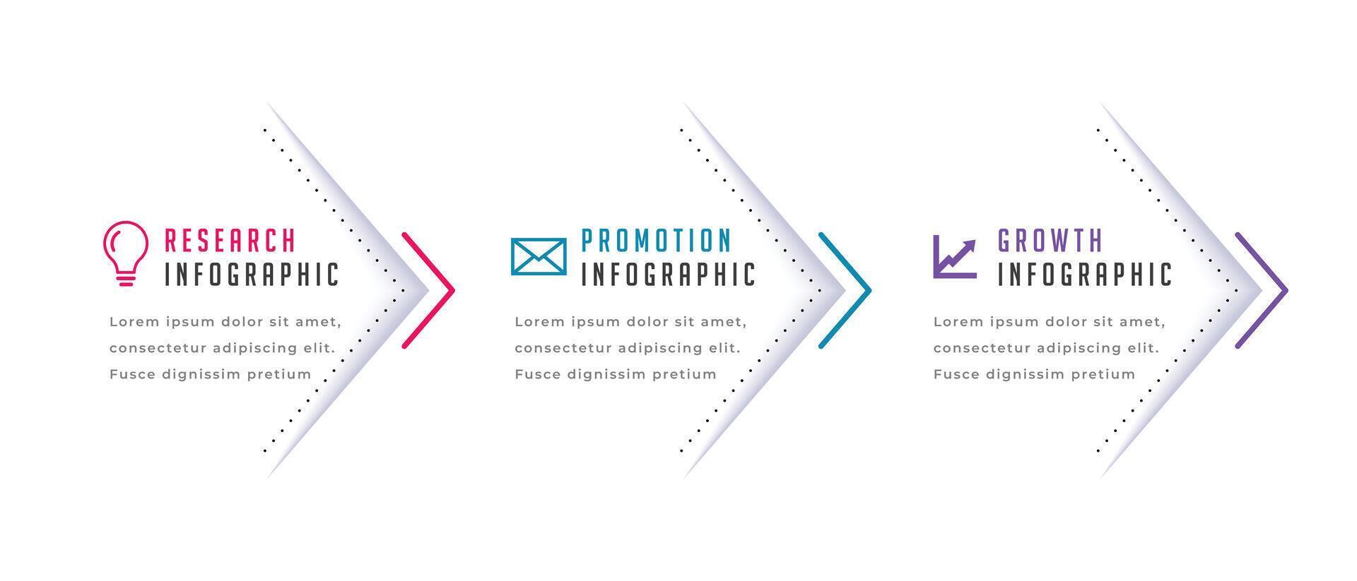 Tres paso infografía cronograma bandera para corporativo márketing vector