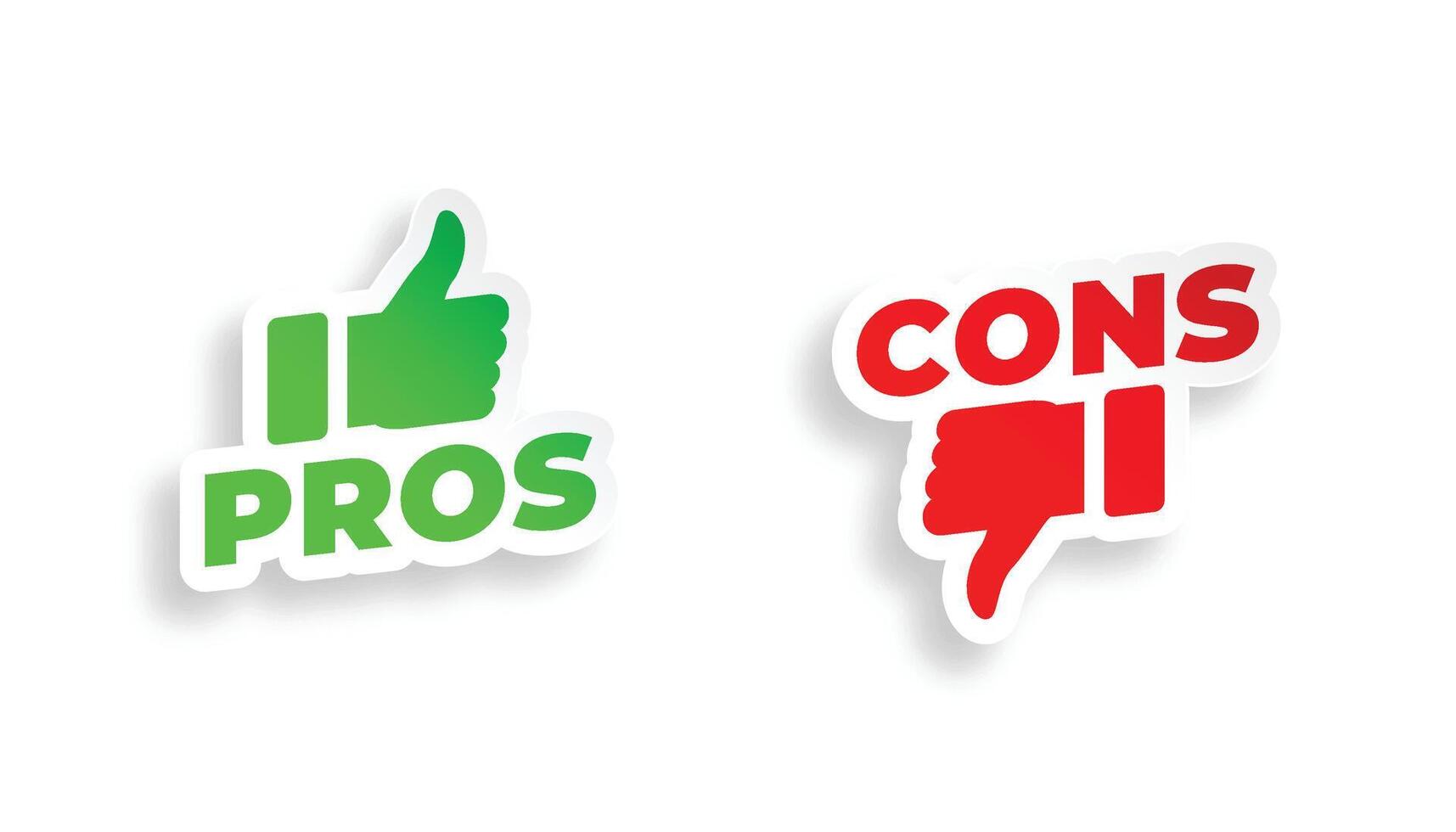 moderno pros y contras firmar pegatina diseño vector