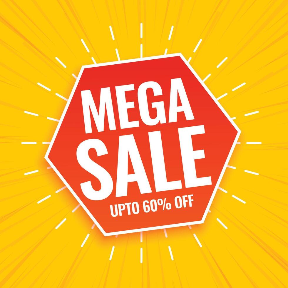 mega rebaja descuento oferta amarillo modelo negociar y salvar grande vector