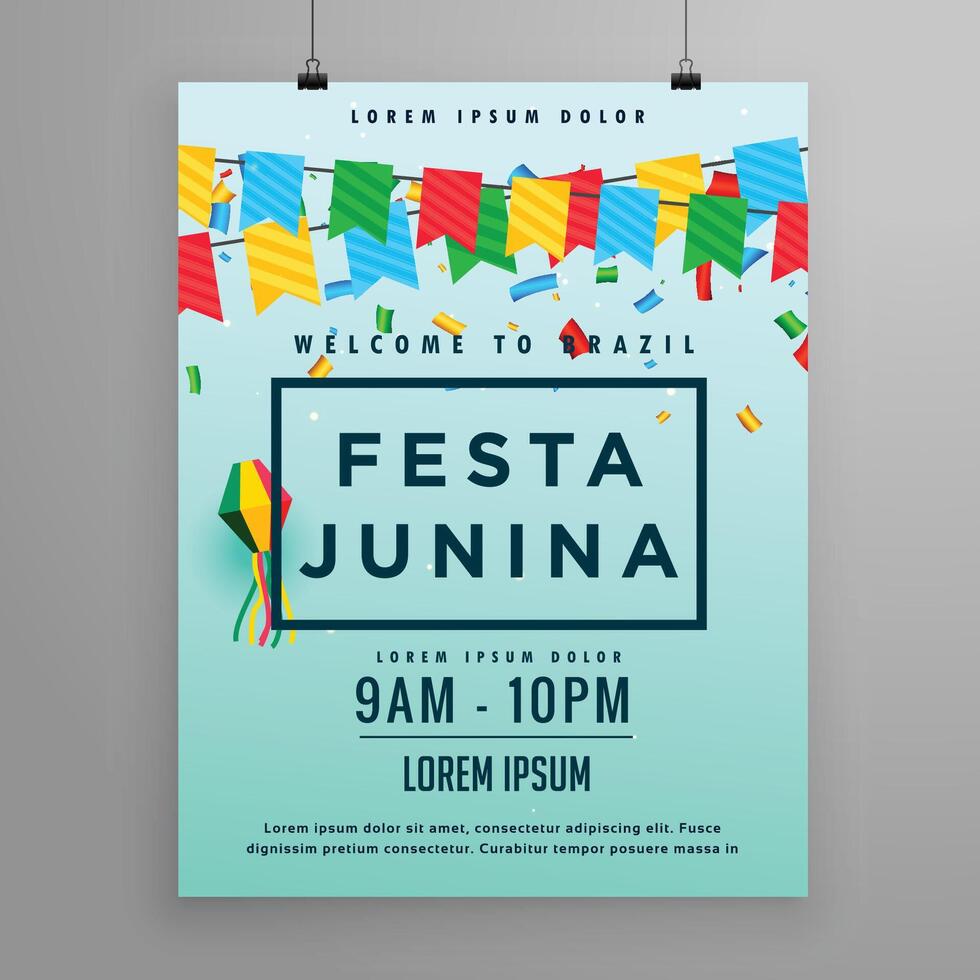 festival poster for festa junina vector