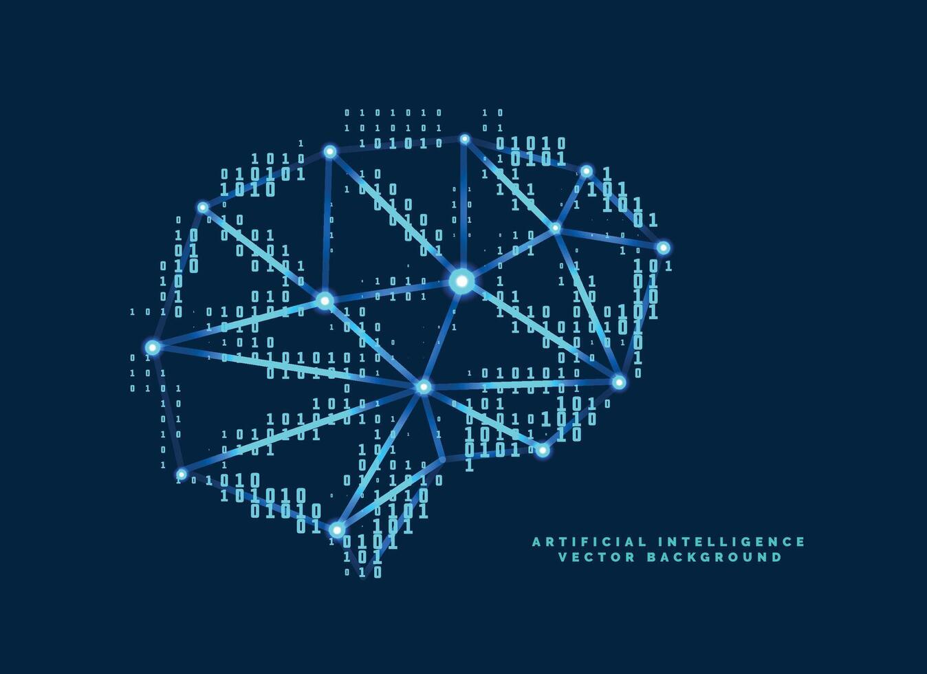 digital brain design with technological numbers concept vector