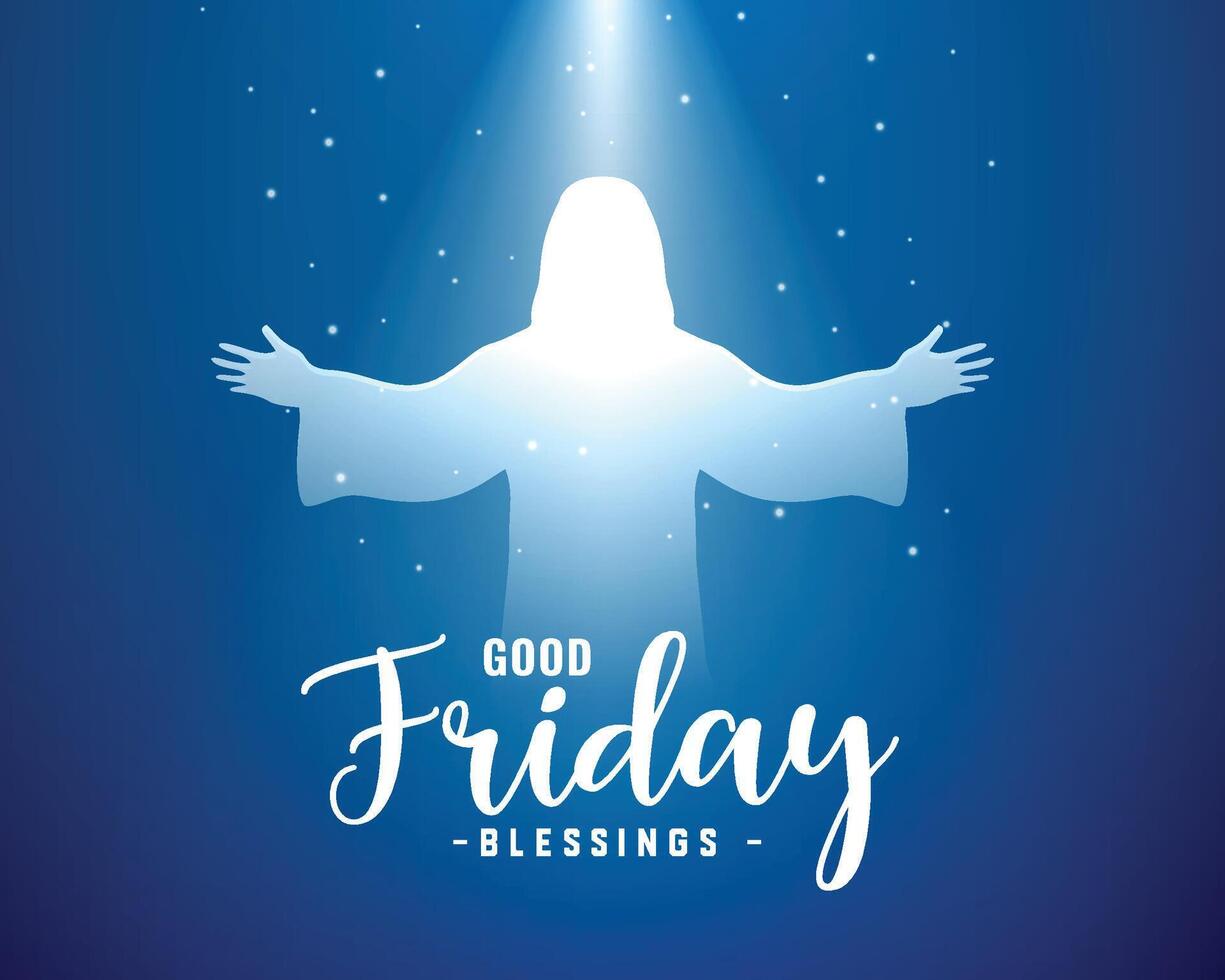 good friday blessing religious card with light effect vector