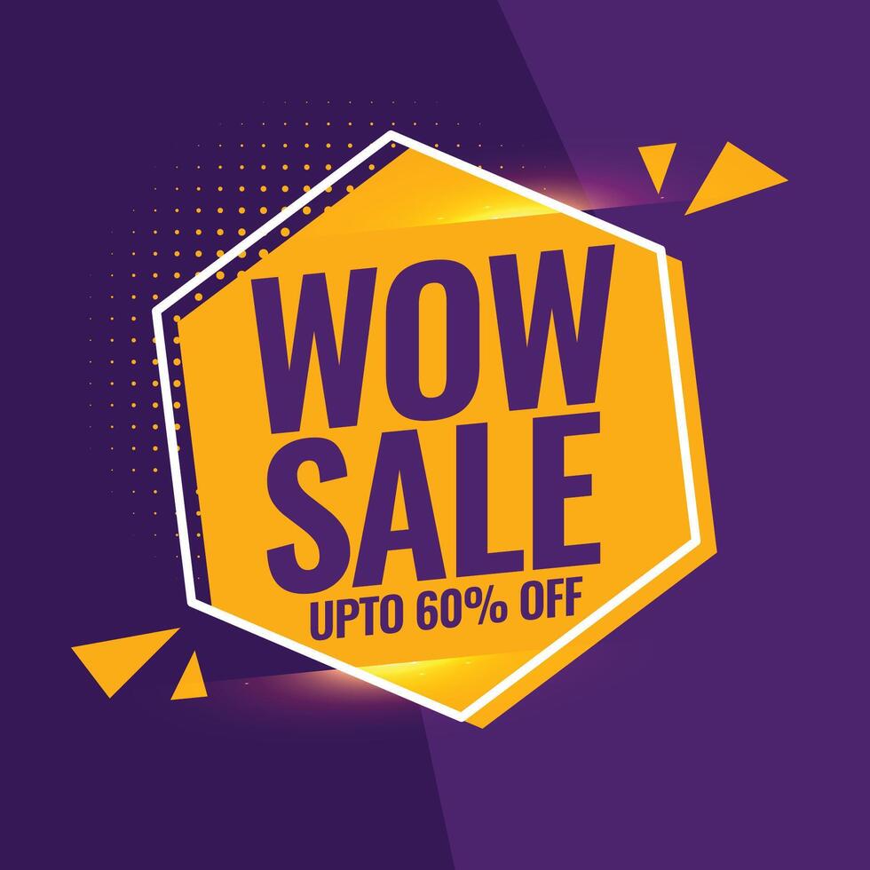 nice and creative wow sale promo poster for web or retail marketing vector