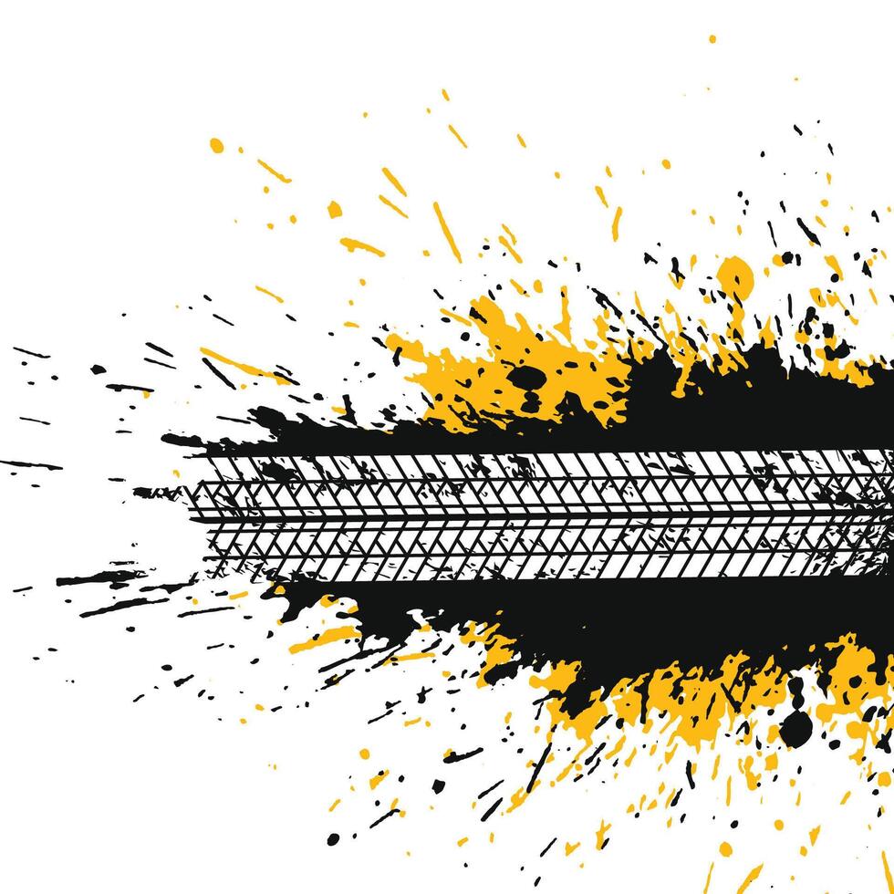 abstract splatter background with tire track vector