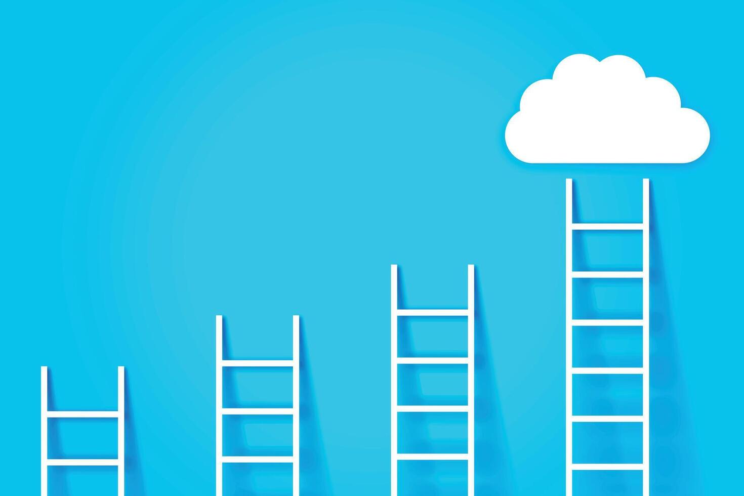 business career growth ladder background climb up the sky vector