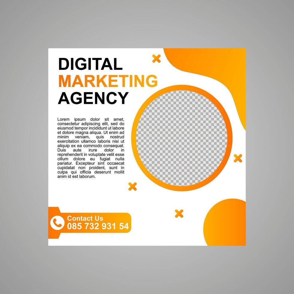 naranja y blanco social medios de comunicación enviar diseño para digital márketing empresa promoción. vector