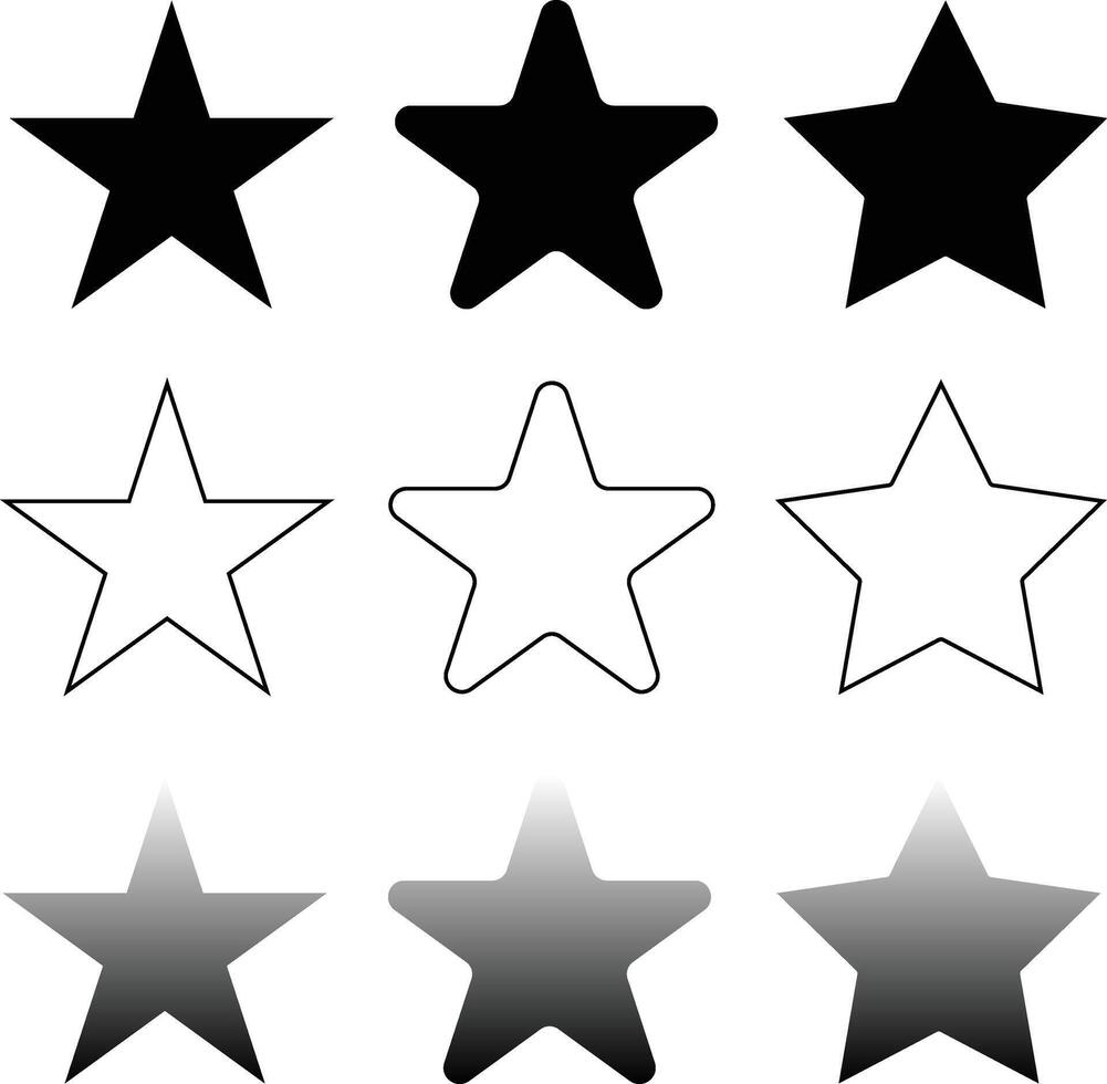 star icon set vector
