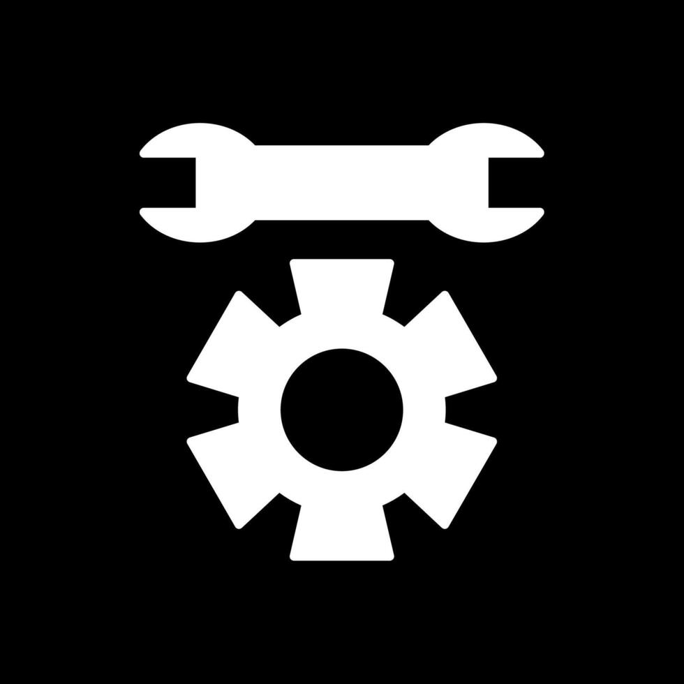 Technical Support Glyph Inverted Icon vector
