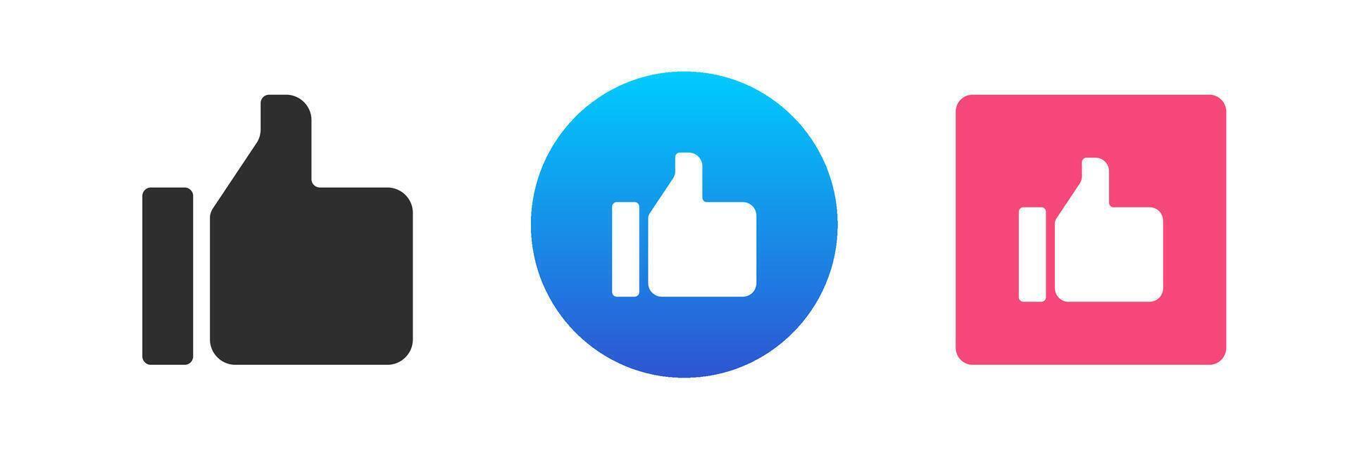 Like thumb up social network recommendation approved symbol icon set flat illustration vector