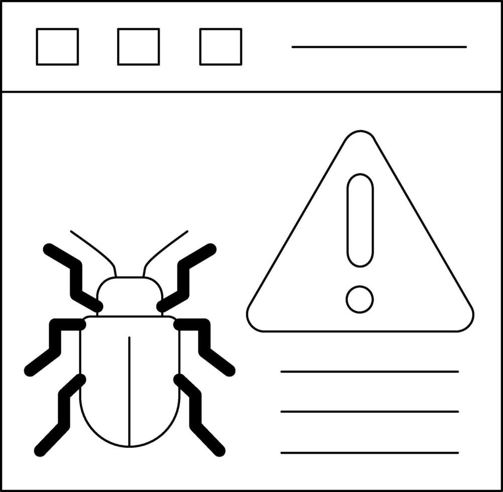 Virus Warning Line Icon vector