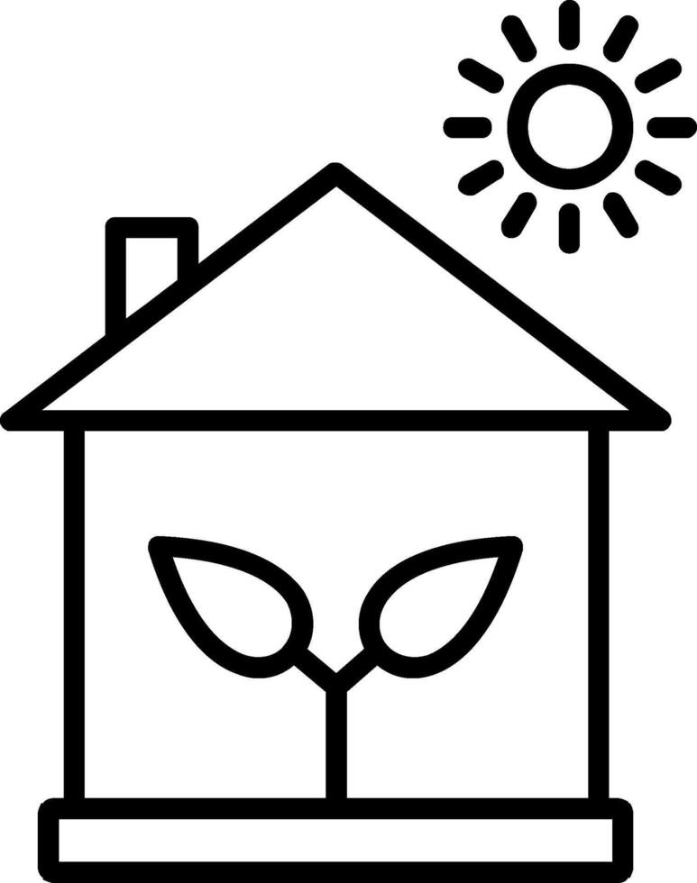 ECological House Line Icon vector