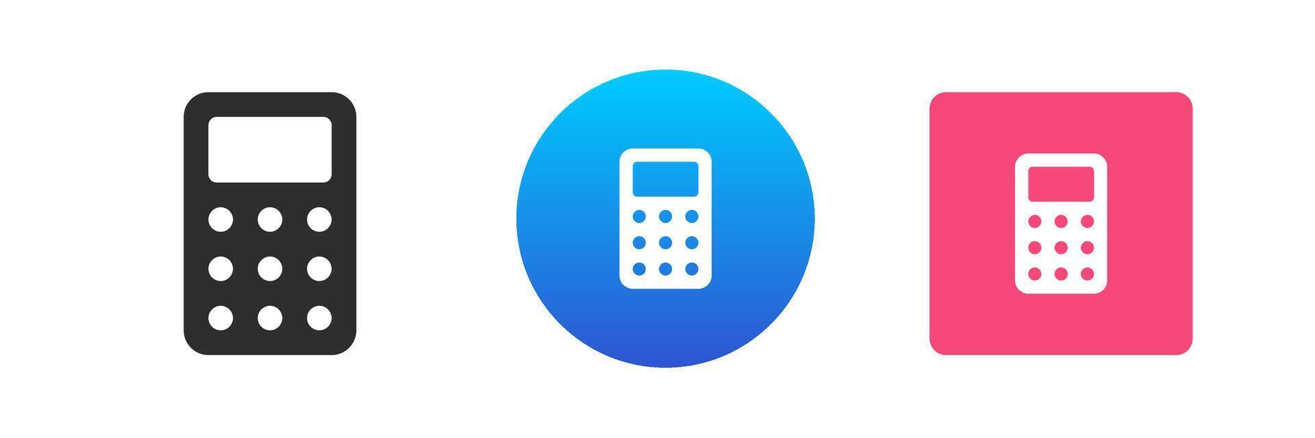 Calculator counting economy financial mathematical number balance icon set flat illustration vector