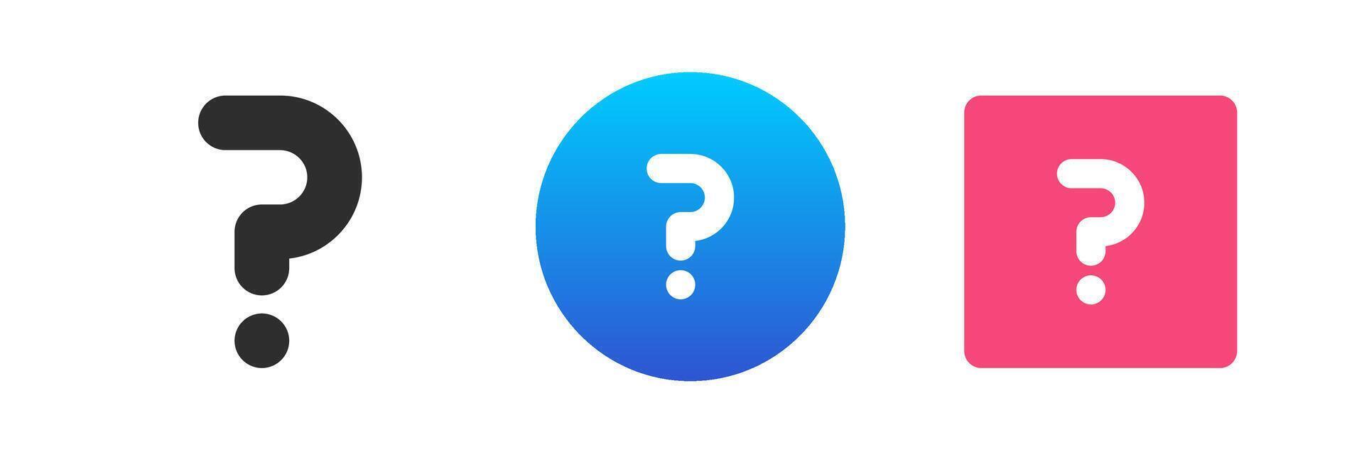 pregunta marca Preguntas más frecuentes información responder Guia ayuda apoyo icono conjunto plano ilustración vector
