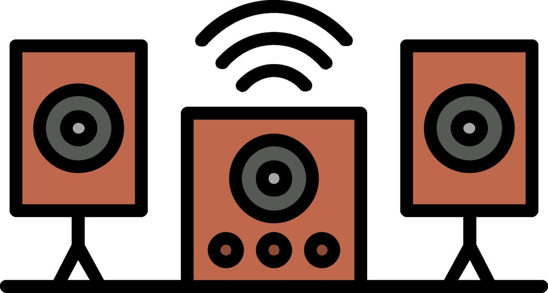 Audio System Line Filled Icon vector