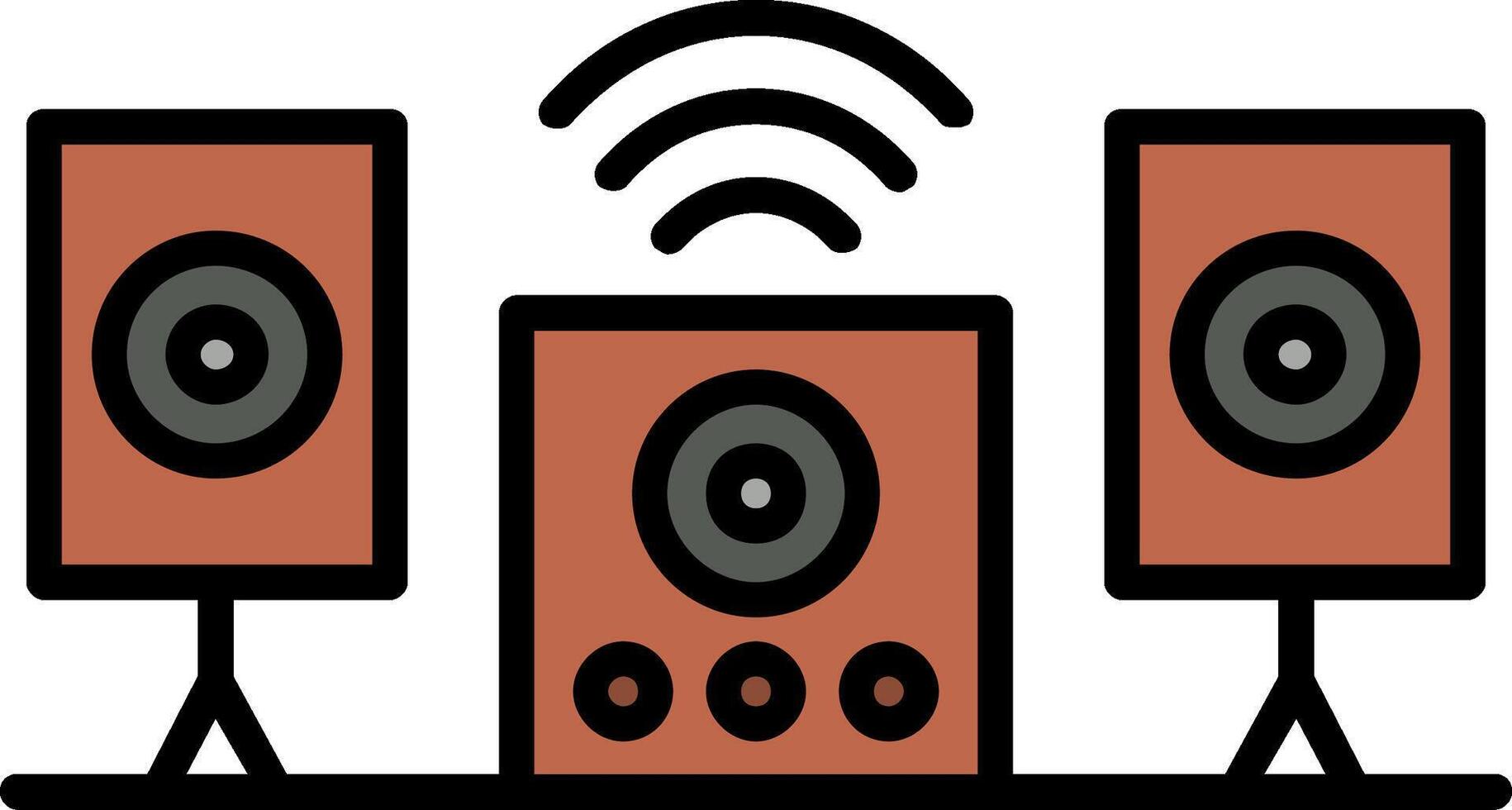 Audio System Line Filled Icon vector