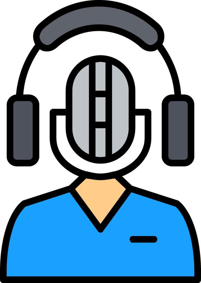 Recording Line Filled Icon vector