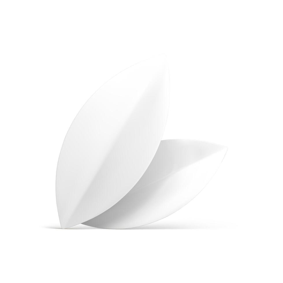 White leaves romantic foliage natural botanical decorative element 3d icon realistic vector